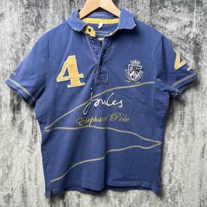 Joules Elephant Polo Shirt Mens Size Large Gurkha GBR Nepal Cotton Preppy